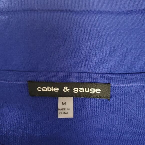 Cable and Gauge Ruffled Blouse Blue Size Medium - Picture 3 of 7